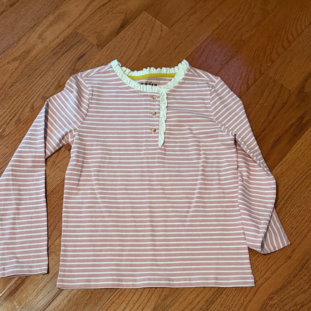 Biden Girls' Pink Stripe Long-Sleeve Henley Top by Gymboree